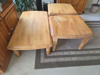 Coffee table and two end tables