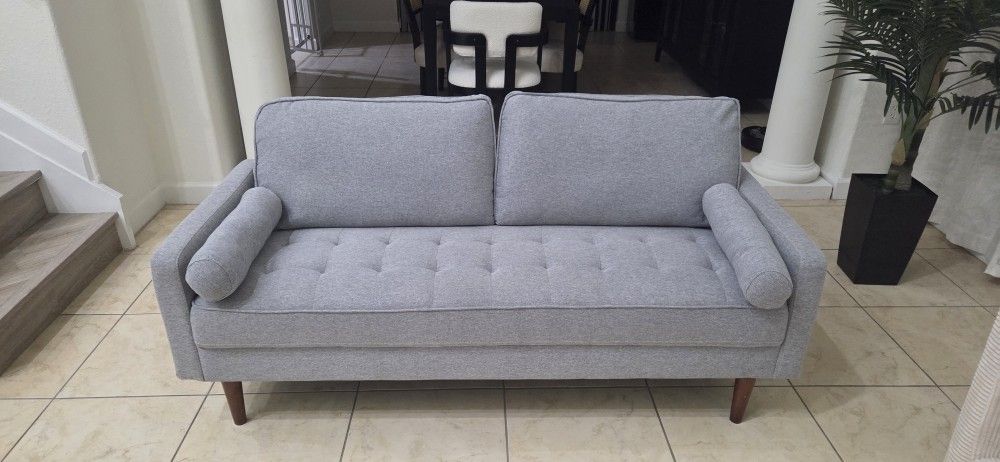 Small Sofa Couch, 2 Seater Fabric Loveseat