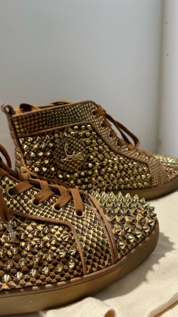 Christian Louboutin Louis Spikes Python High-Top Sneakers
