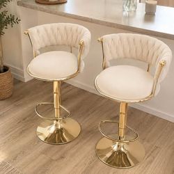 Barstool black and gold set of 4