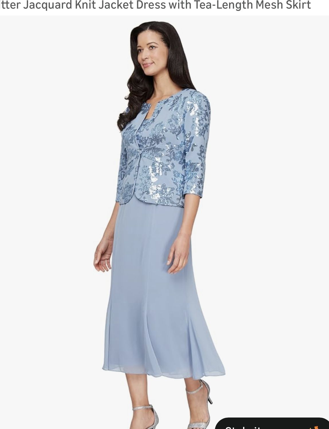 alex evenings jacquard jacket dress Alex Evenings Strapless Printed Jacquard Gown with Shawl PERIWINKLE / 4 main image 1