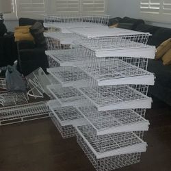 White Metal Shelves