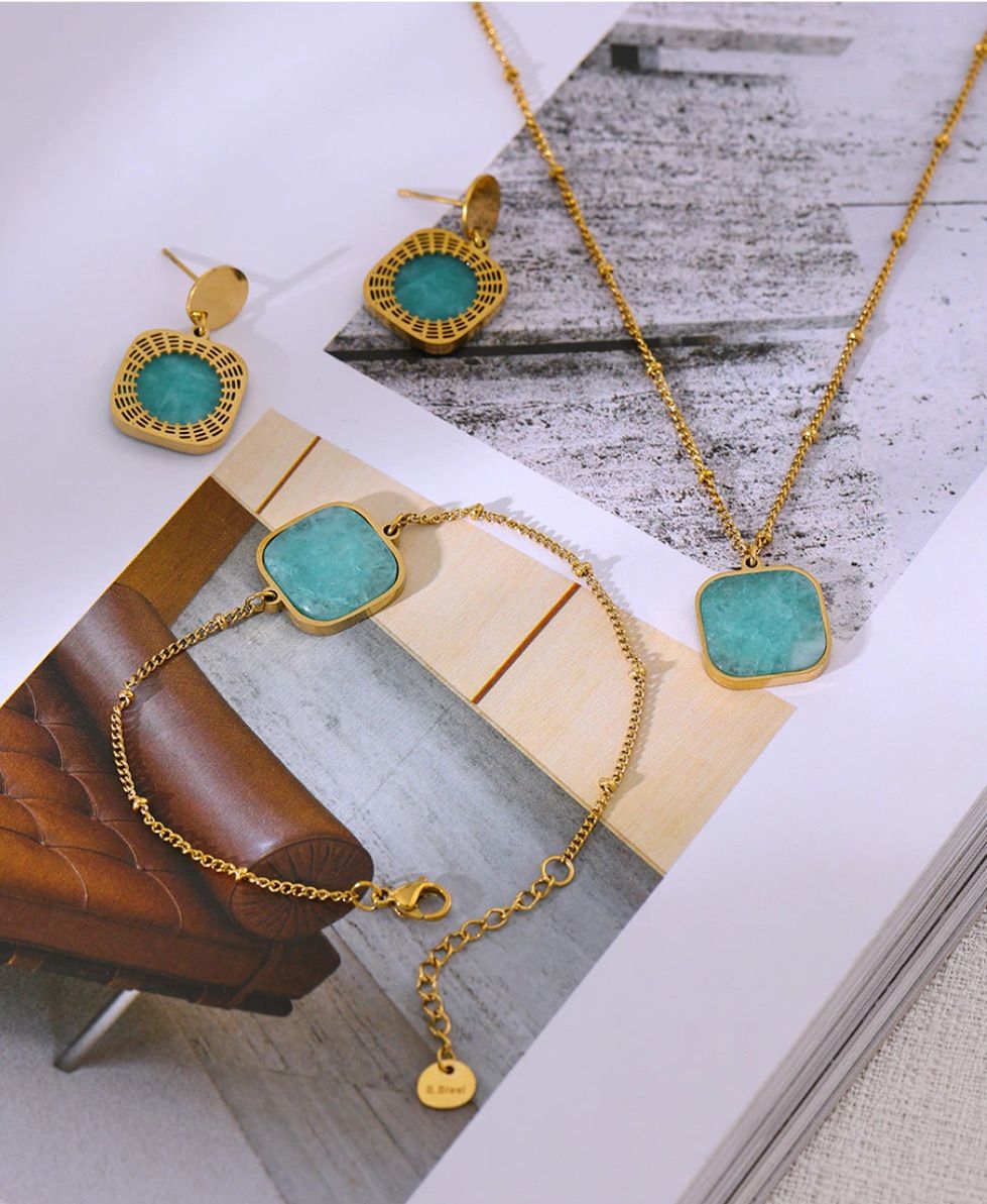 316L Stainless Steel turquoise EARRINGS