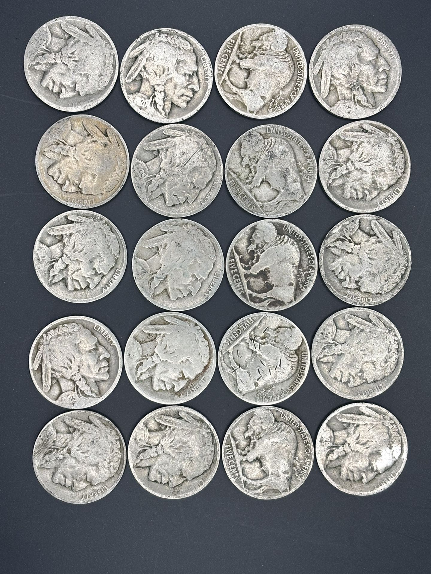 20 Mixed Date Buffalo Nickels