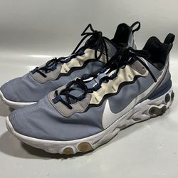 Nike React Element 55 Athletic Lace Up Shoe Mens Size 13 BQ6166-402 Blue White