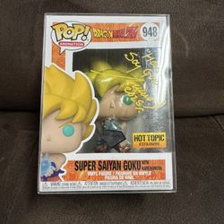 Dragon Ball Z Super Saiyan Goku With Kamehameha Funko Signed By Mario Castaneda