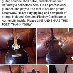 BLACK PEARL PLAYBOY EDITION  ACCOUSTIC GUITAR $500.00 OBO