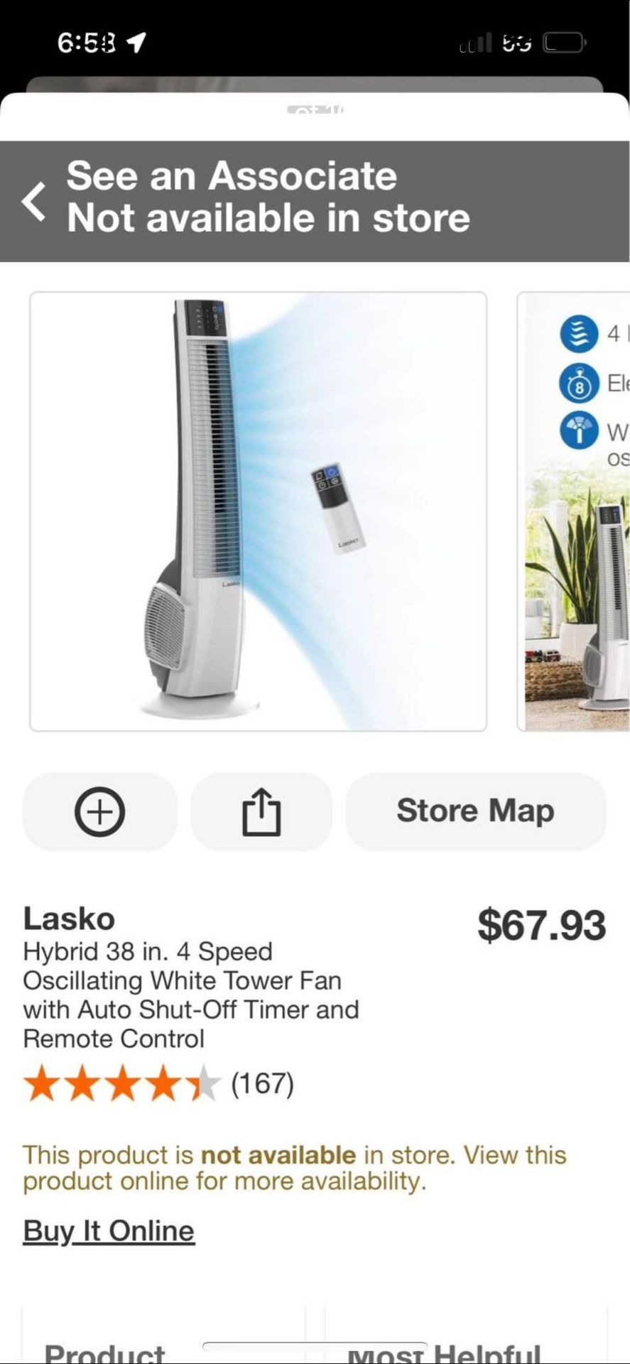 Lasko Tower Fan with Remote