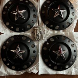 4 Pack KMC XD Series 775L239B Rockstar Dually Center Cap