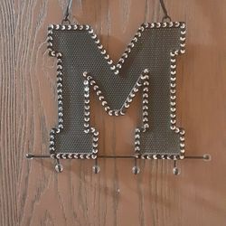 Letter M Earring/Jewelry Display & Necklace Holder With Hooks

