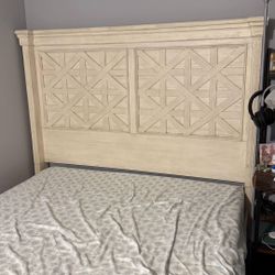 Queen Solid Wood Bed Frame + IKEA Memory Foam Mattress – $100 for Both