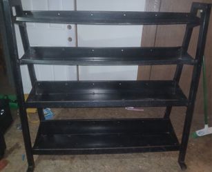 Gym Equipment Barbell Set Rack Shelf Black Steel Heavy!