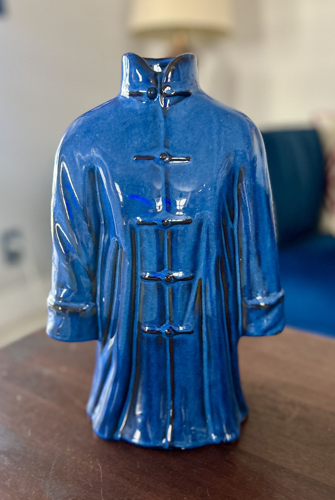 Vintage Asian Kimono Shaped Ceramic Floral Vase