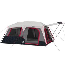 10 Person Instant Cabin Tent with LED Lights | Lighted Pop Up Camping Tent