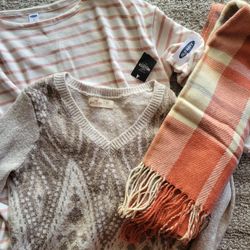 Brand New Fall Sweaters And Scarf