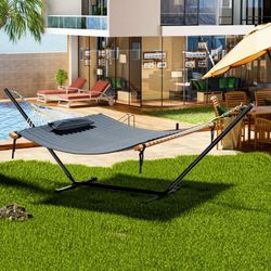 HAMMOCK - 12 Feet Double Hammock with Space Saving Steel Stand