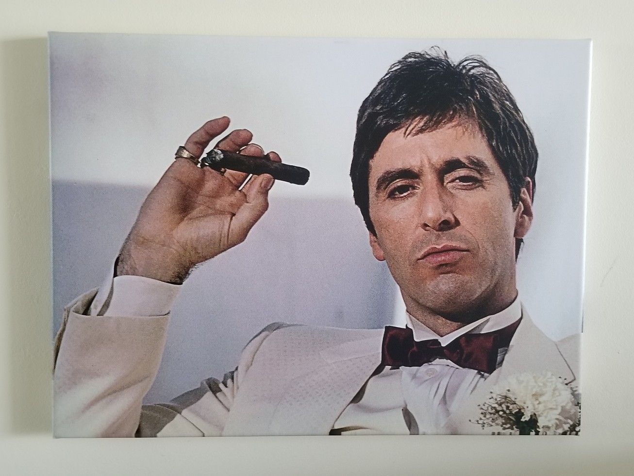 Scarface Tony Montana Al Pacino Smoking Cigar Gallery Quality Canvas Print