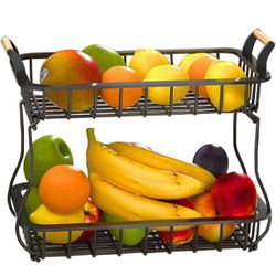 2 Tier Fruit Vegetables Basket Bowl