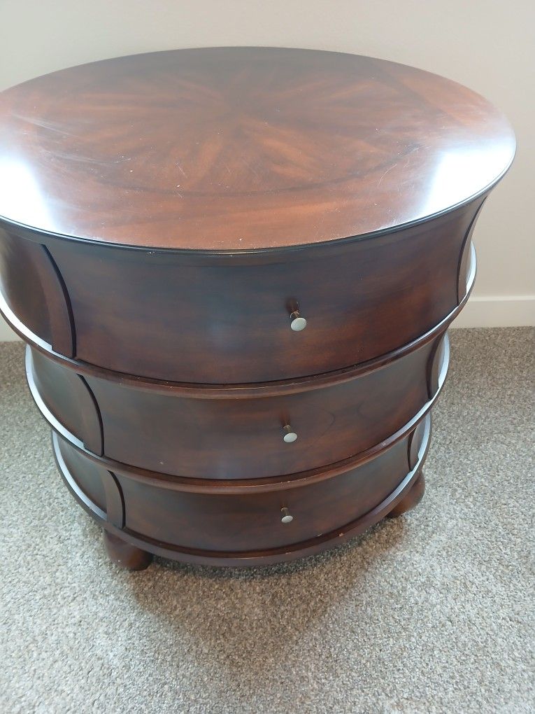 MCM Mid Century Modern Round Cabinet