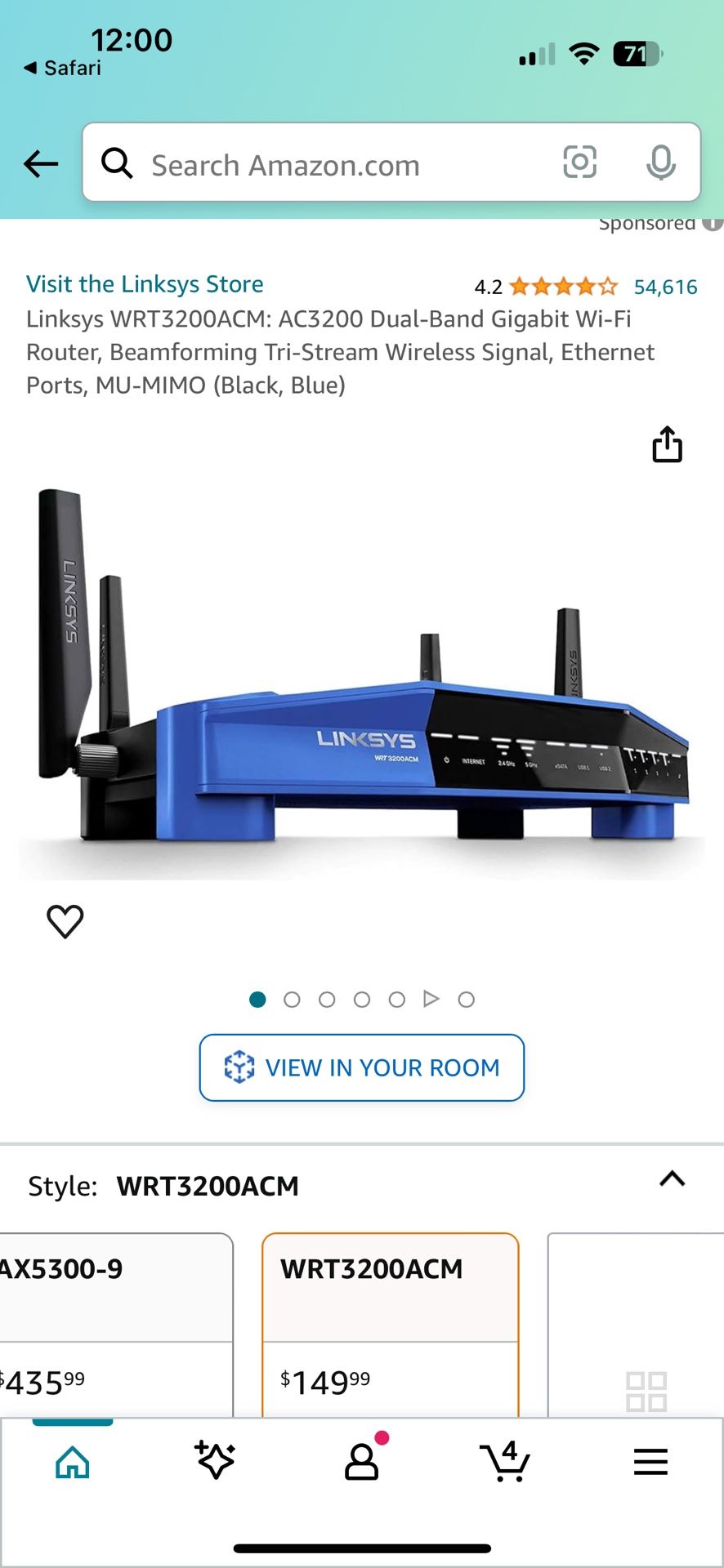 Linksys WRT 3200 ACM WiFi Router 