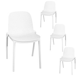 New White Patio Dining Chairs - Set of 4