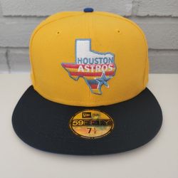 Houston Astros New Era 45th Anniversary Undervisor Gold/Azure 7 1/2