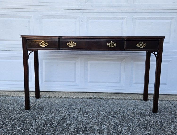 Vintage American Masterpiece Mahogany Sofa / Console Table by Hickory Furniture Co