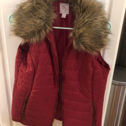 Womens Vest With Removable Fur Size Small