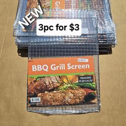 New 17.25" X 11.75" Bbq Grill Screen  3pc For Only $3