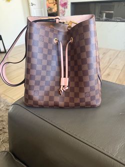 100% Authentic Louis Vuitton NéoNoé MM Damier Ebene – Pink Interior / Gold Hardware