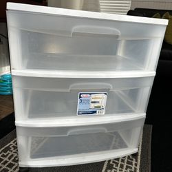 Sterilite Plastic 3 Drawer Cart 