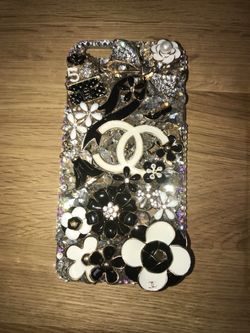 Rhinestone and brooch phone case