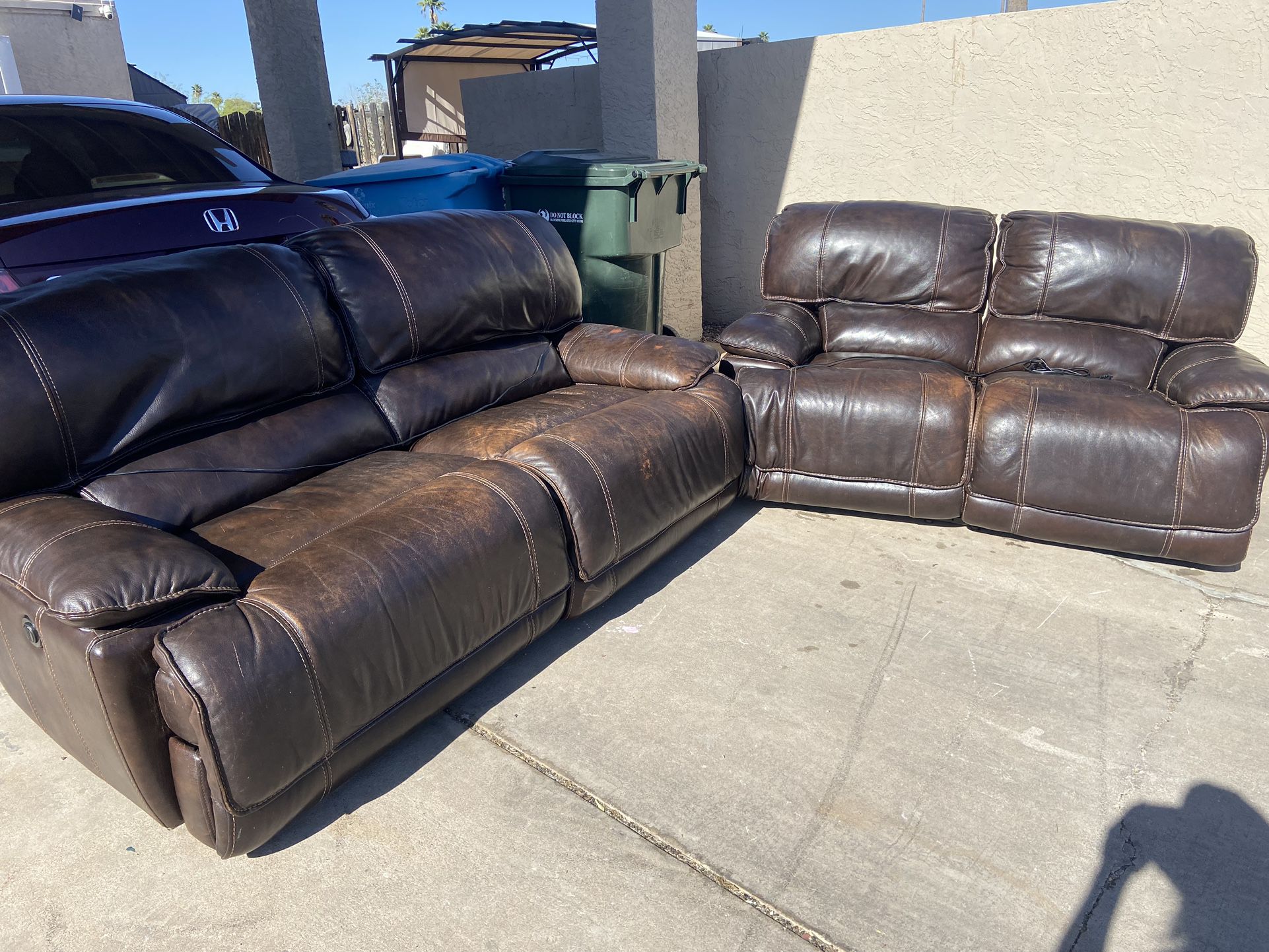 Leather Electric Reclining Couch And Loveseat Dogs 