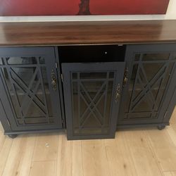 Modern Navy Blue Dining Room Hutch / Accent Cabinet – Like New