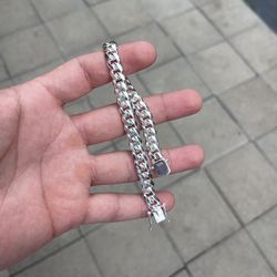 Cuban Link Silver Bracelet 8” 