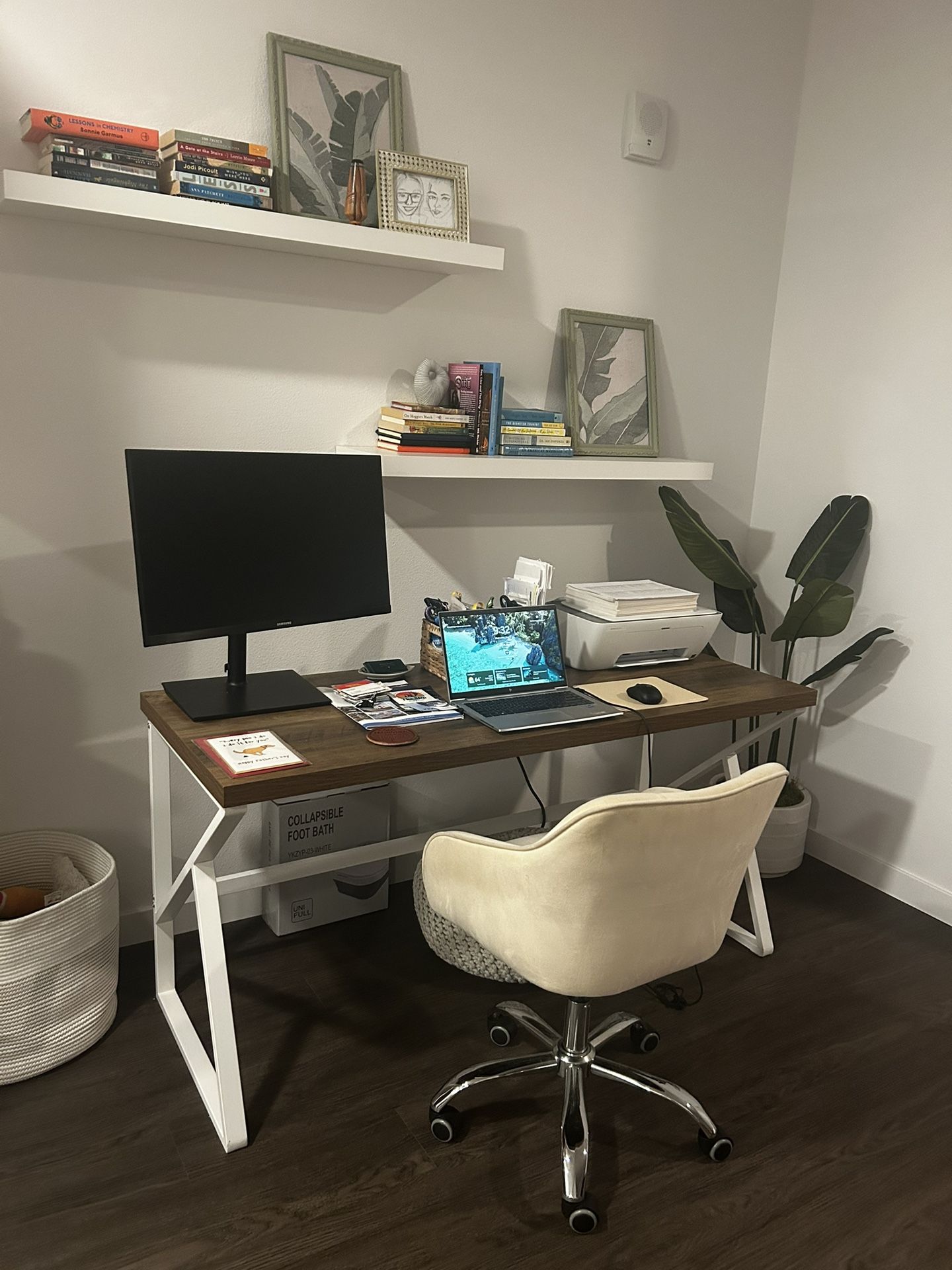 Rustic Brown And White Desk