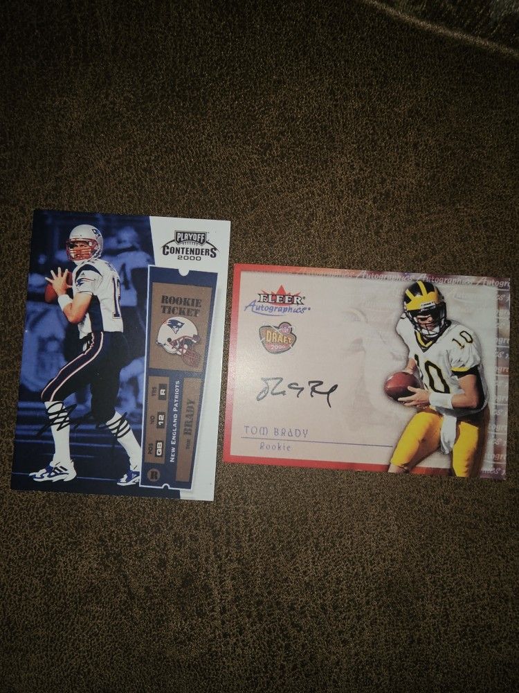 6 Signed Vintage Facsmile Rookies Tom Brady