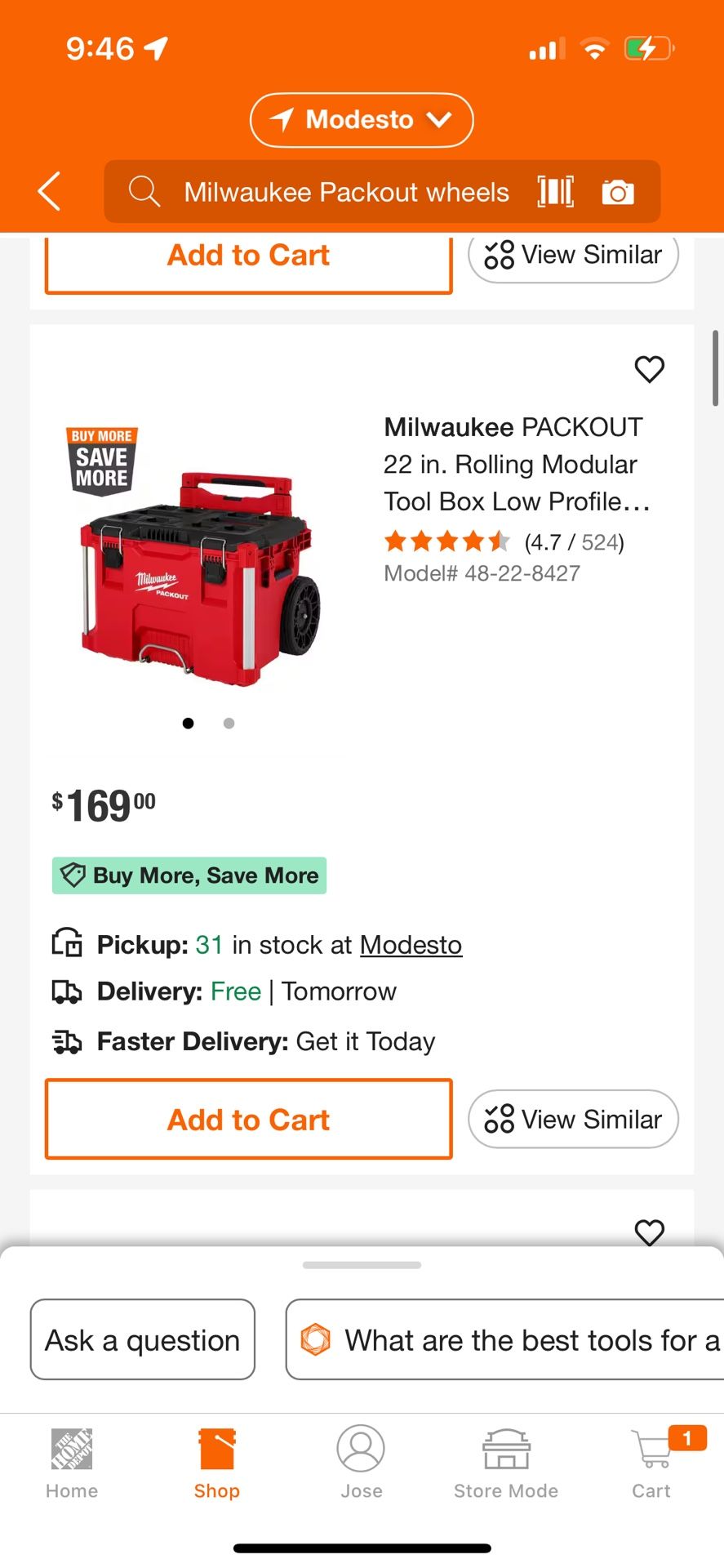 Milwaukee Pack out Rolling Tool Box