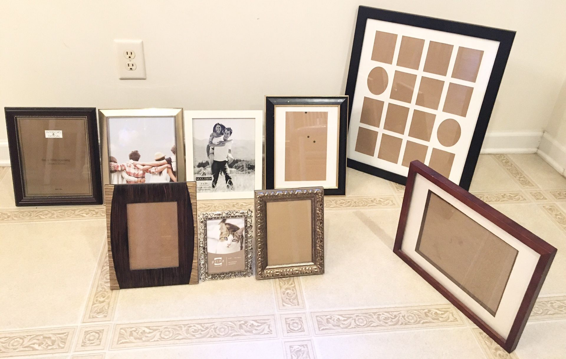 Assortment of decor picture frames