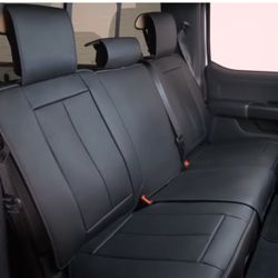 Coverland Black Leather Rear Seat Cover