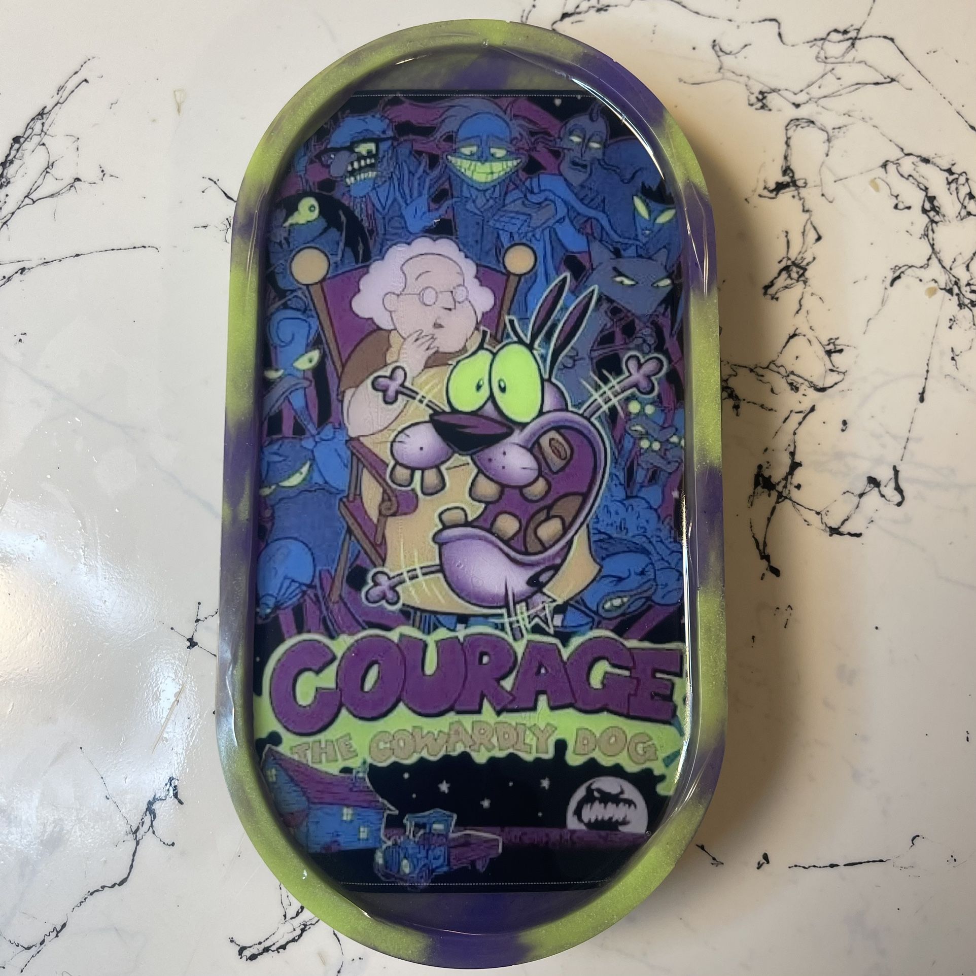 Courage The Cowardly Dog Tray - Nostalgic Cartoon Art