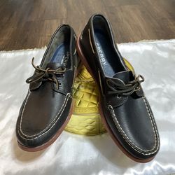 SPERRY TOP SIDER Authentic Original 2-Eye Boat Shoes Dark Leather Men’s Size 13M