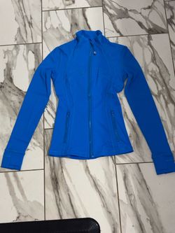 Blue Lululemon Define Jacket and shorts Size 2. Let me know if you only want one of the items and I can sort that out for you. . #athletics #yoga #sum