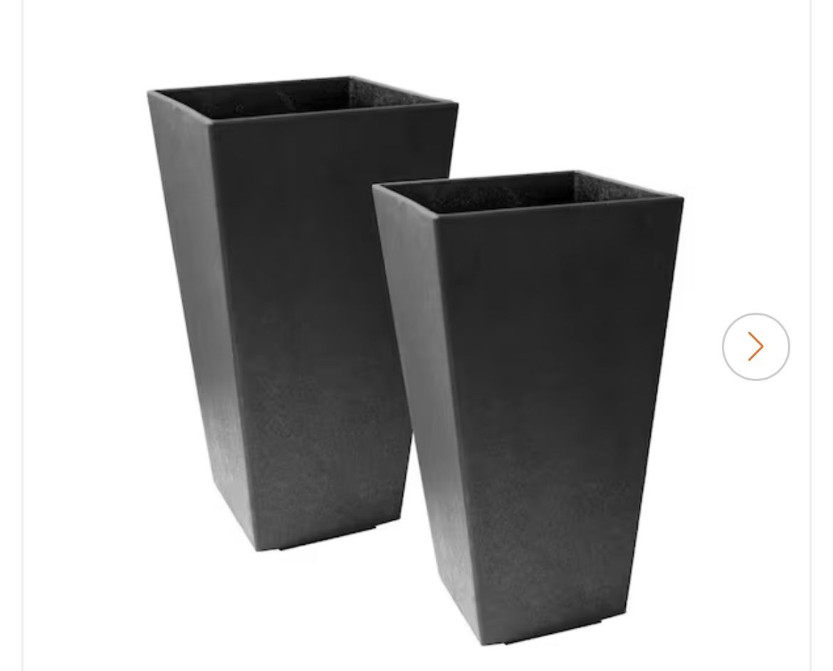 Three Tierra Verde 28 in. Sonata Recycled Rubber Indoor/Outdoor Self Watering Planter in Slate
