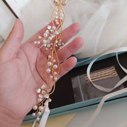 Bridal Headband Rose Gold