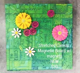 Gorgeous Canvas Magnetic board w/magnets NEW