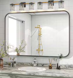 Bathroom black mirror