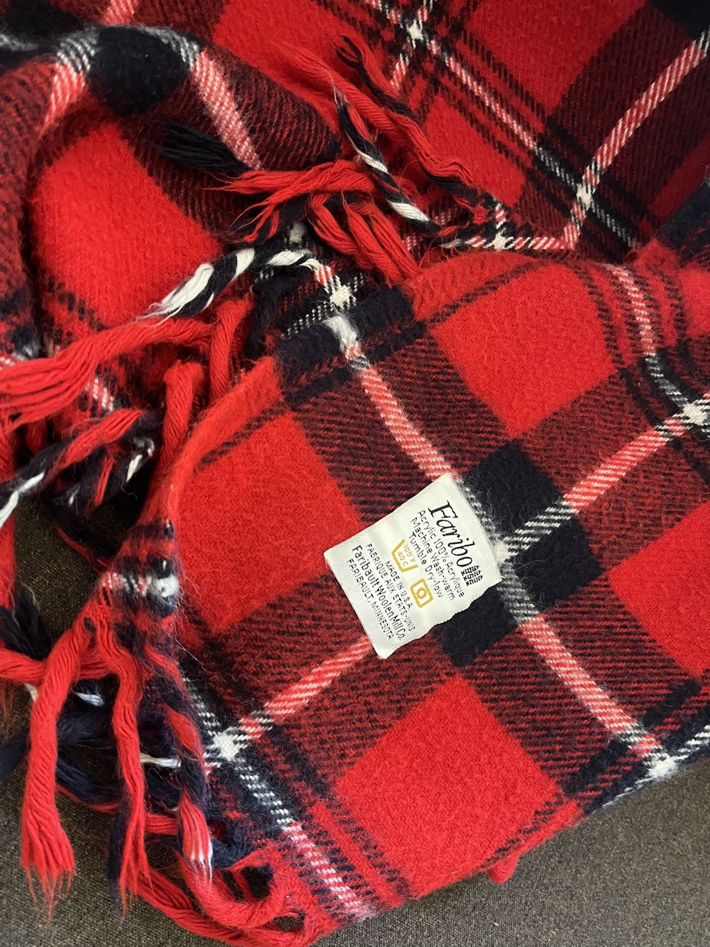 Vintage Wool Faribo Throw Blanket