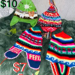 $7 Kids Peruvian 🇵🇪 Winter Hats like New wear once green one $10
