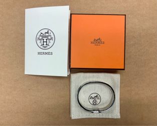 Hermes H LOGO Clic Fashion Bracelet Palladium Coated Brass Black Enamel Bangle Luxury Brand Jewelry Wrist Silver